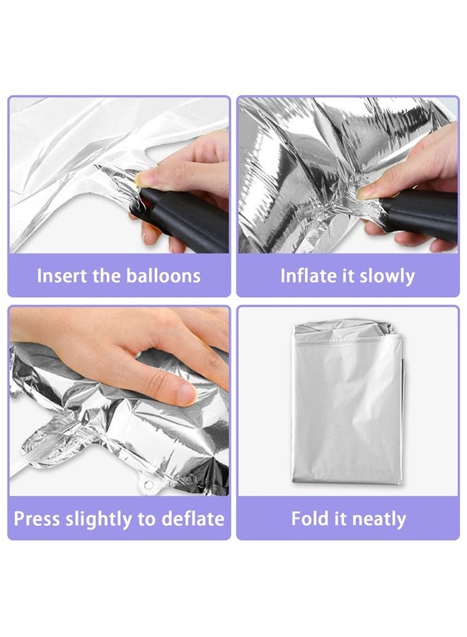 Biapian Mermaid Balloon Arch Kit, Pink Purple Mermaid Tail Arch Party Supplies with Star Tail Foil Balloons for Mermaid Theme Baby Shower Birthday Party Decorations - Image 2