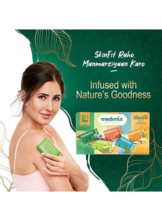 ميديميكس صابون استحمام أيورفيدا سكين فيت، 125 جم (عبوة من 5 قطع) تسوق للحصول على بشرة صحية ومحمية، بشرة باردة ومنتعشة، بشرة ناعمة ونضرة، بشرة متألقة وبشرة متوهجة، خالي من البارابين والكبريتات، نباتي 100% - Image 2