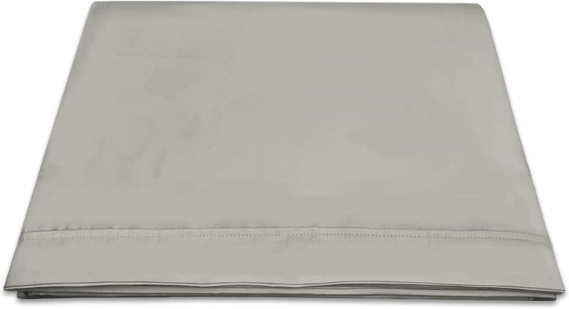 PIZUNA 100% Cotton Flat Sheet King Size 300x280 cm Silver 1 PC, 400 Thread Count Luxurious Long Staple Cotton Sateen Weave Bed Sheet Silver (ملاءة سرير مسطحة من القطن 100%) - Image 1