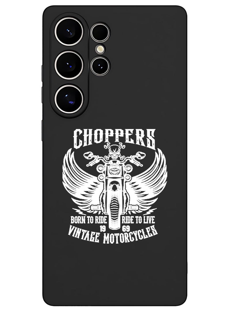 Theodor Protective Slim Fit Case Liquid Silicone Cover with Full Body Protection Anti-Scratch Shockproof Case For Samsung Galaxy S25 Ultra (Black) - Choppers - White - Image 1