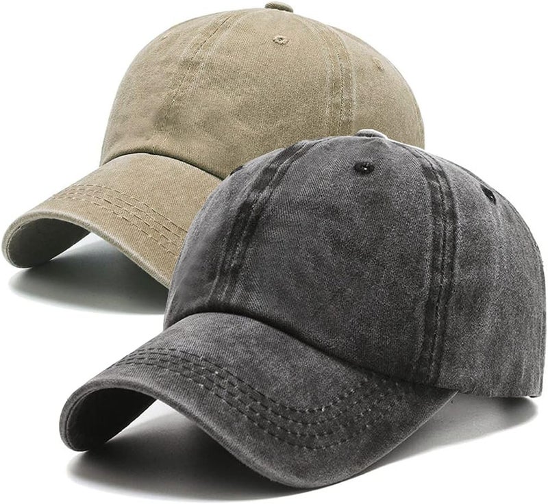 PFFY 1/2 Packs Vintage Washed Distressed Baseball Cap Dad Golf Hat for Men Women - Image 1