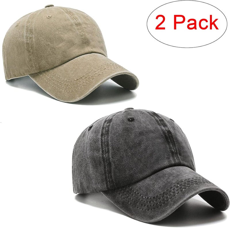 PFFY 1/2 Packs Vintage Washed Distressed Baseball Cap Dad Golf Hat for Men Women - Image 2