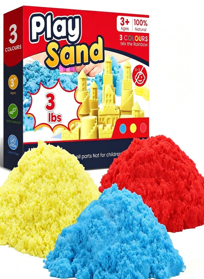 FURWEY 3lbs Play Sand,Mixed Packaging of 3-Color Sensory Sand,Suitable for Children to Shaping, Squeezing and Sculpting（Without Molds） - Image 1