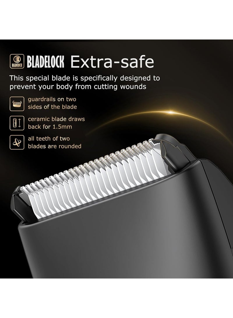 ENSSU Body Hair Trimmer for Men, Electric Manscape Groin Trimmer with Skin-Safe Ceramic Clipper, Waterproof Ball Trimmer for Chest, Beard, and Pubic Hairr - Image 2