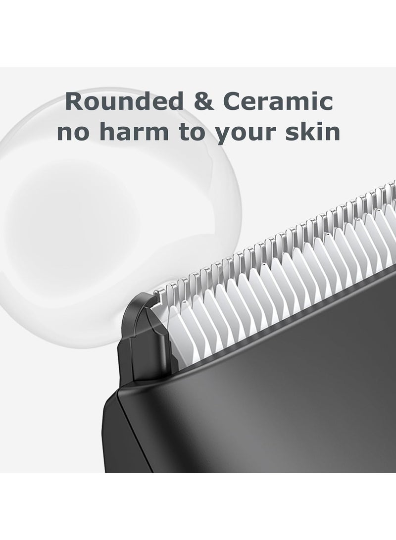 ENSSU Body Hair Trimmer for Men, Electric Manscape Groin Trimmer with Skin-Safe Ceramic Clipper, Waterproof Ball Trimmer for Chest, Beard, and Pubic Hairr - Image 3