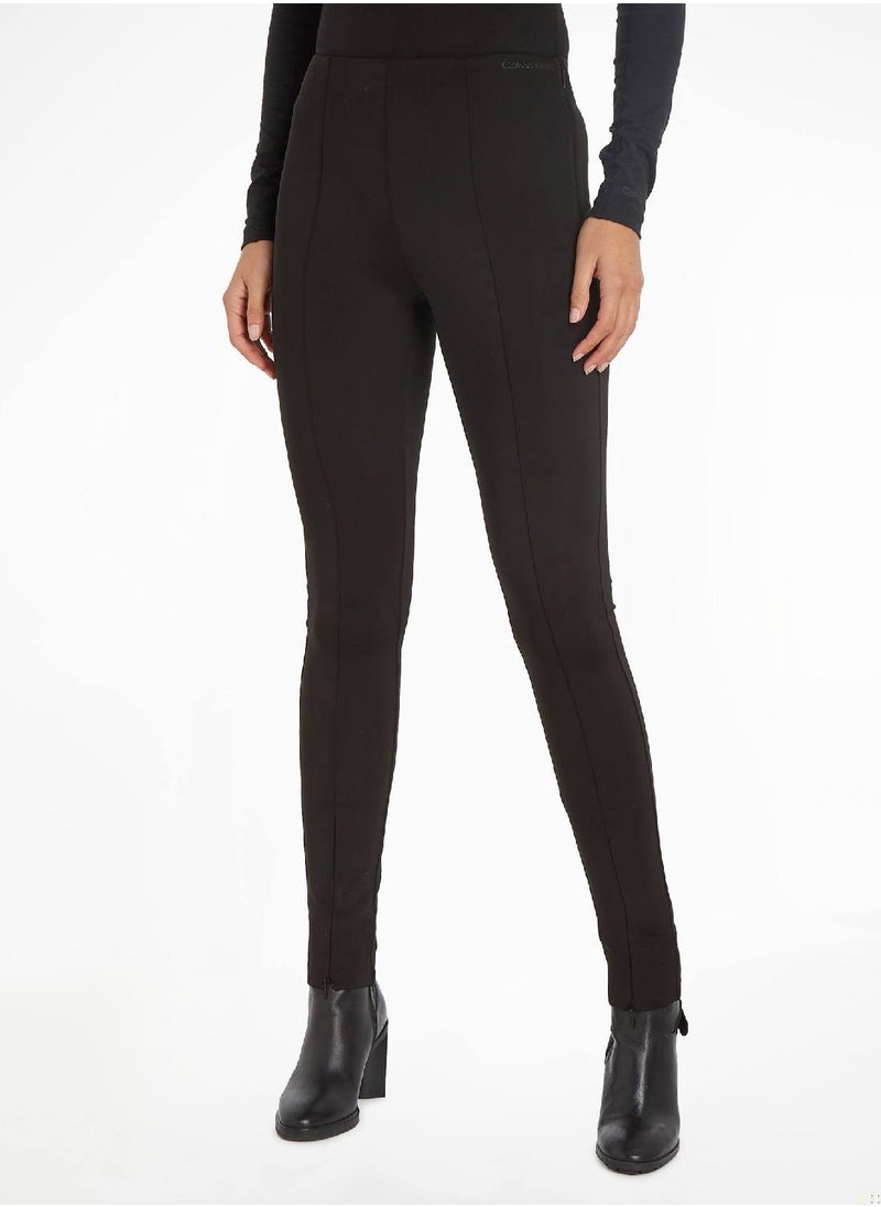 CALVIN KLEIN - Women's Skinny Technical Knit Leggings, Black - Image 1