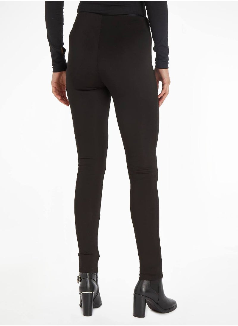 CALVIN KLEIN - Women's Skinny Technical Knit Leggings, Black - Image 1