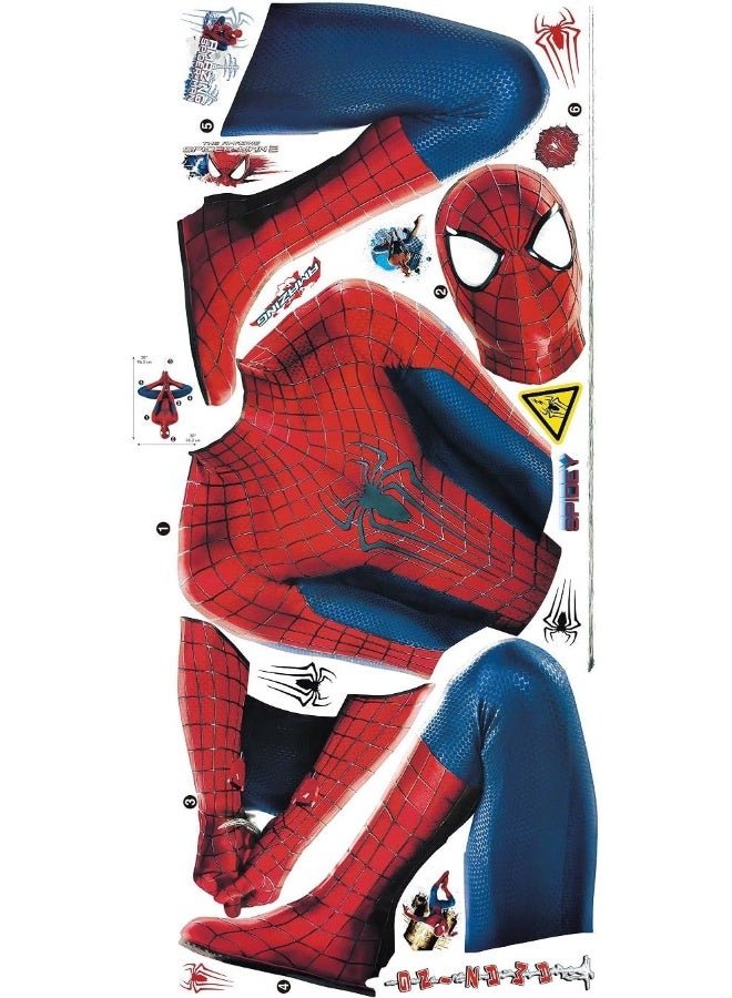 Home Trove Marvel Superheroes Comic - The Avengers - The Amazing Spiderman Web Slinging Giant Wall Decal Sticker  - Image 3