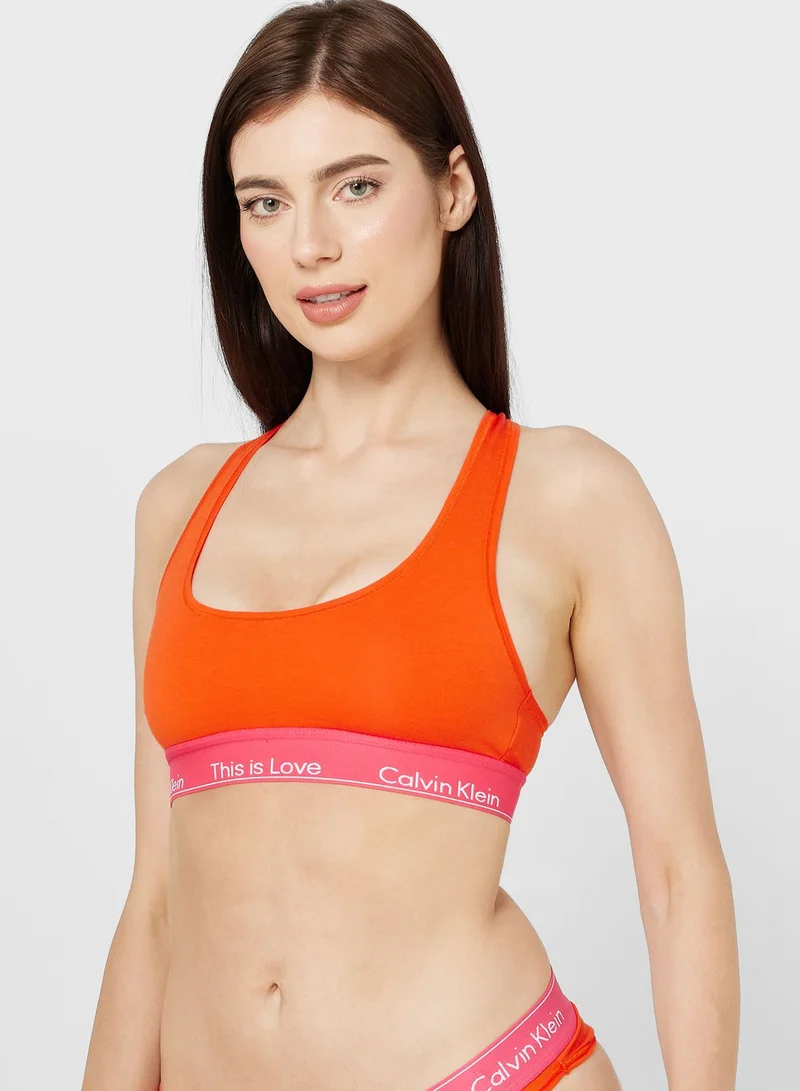 CALVIN KLEIN Logo Band Bikini Top