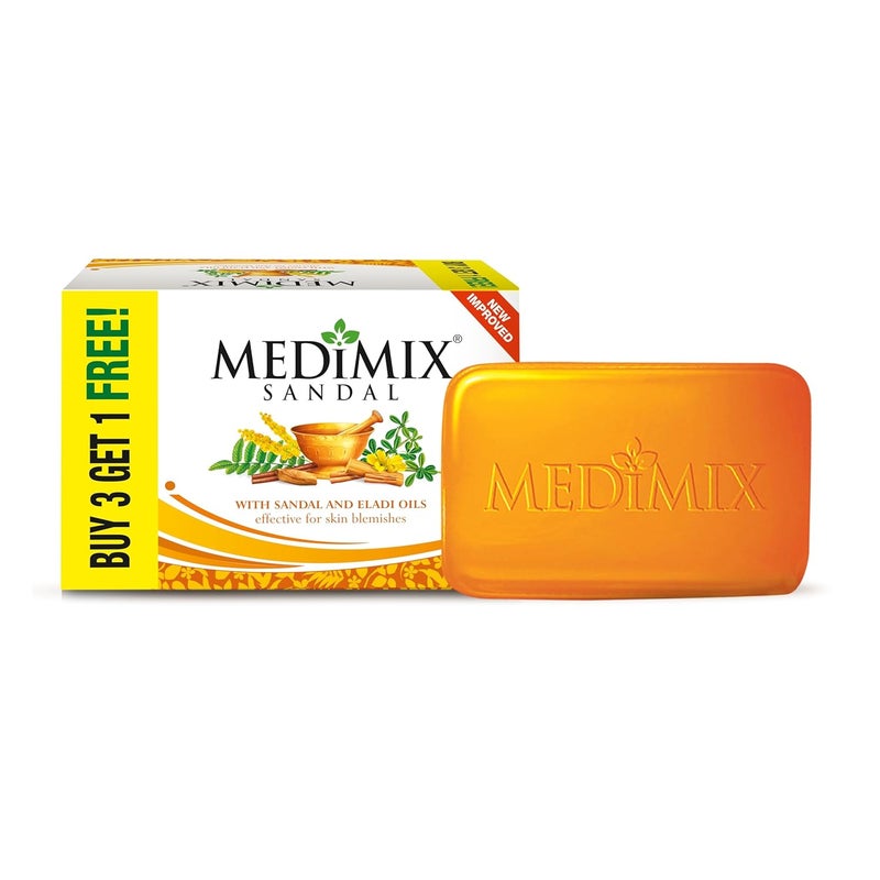 Medimix Medimix Sandal Ayurvedic Traditionally Made Bathing Bar Soap 125g 3  1 Combo Pack  Infused with Sandal  Eladi Oil  Effective for Skin Blemish - Image 1