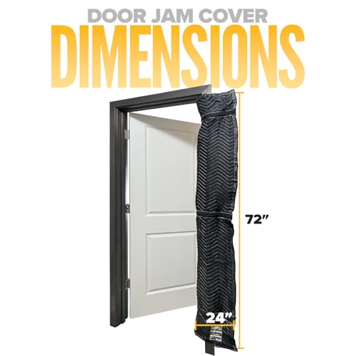 US Cargo Control Quilted Door Jamb Protector Pad 72" x 24", Door Frame Cover with Metal Flex Loop Rings, Cotton/Polyester Quilted Furniture Pads for Moving, Reusable Door Frame Protection - Image 2
