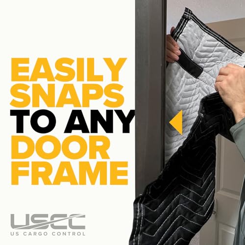 US Cargo Control Quilted Door Jamb Protector Pad 72" x 24", Door Frame Cover with Metal Flex Loop Rings, Cotton/Polyester Quilted Furniture Pads for Moving, Reusable Door Frame Protection - Image 3