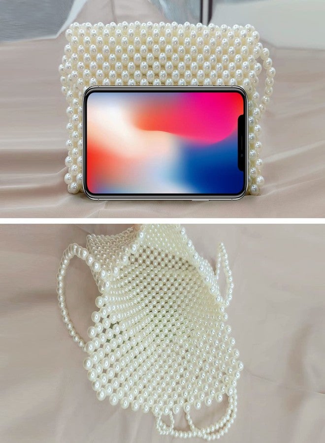 Frutain Pearl Purse for Women,Beaded Purse Bag,Pearl Clutch for Women Party Appointment - Image 5