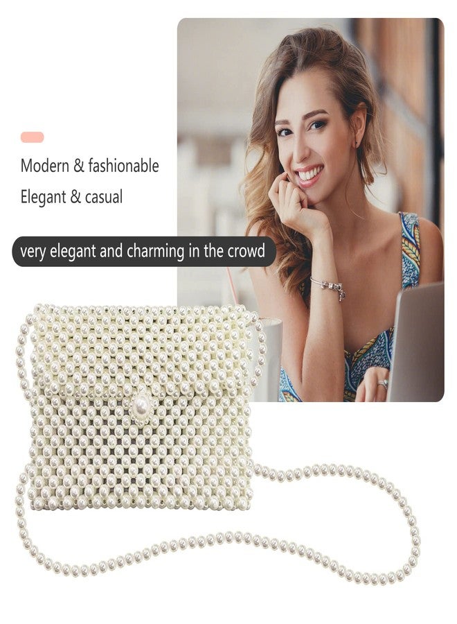 Frutain Pearl Purse for Women,Beaded Purse Bag,Pearl Clutch for Women Party Appointment - Image 3