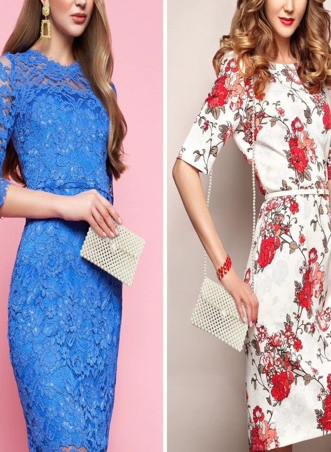 Frutain Pearl Purse for Women,Beaded Purse Bag,Pearl Clutch for Women Party Appointment - Image 4