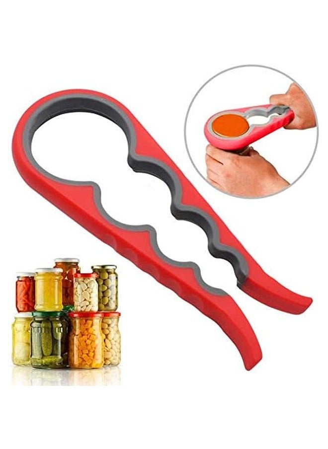 Generic - Multi Purpose Bottle Opener Easy Open Red/Grey - Image 1