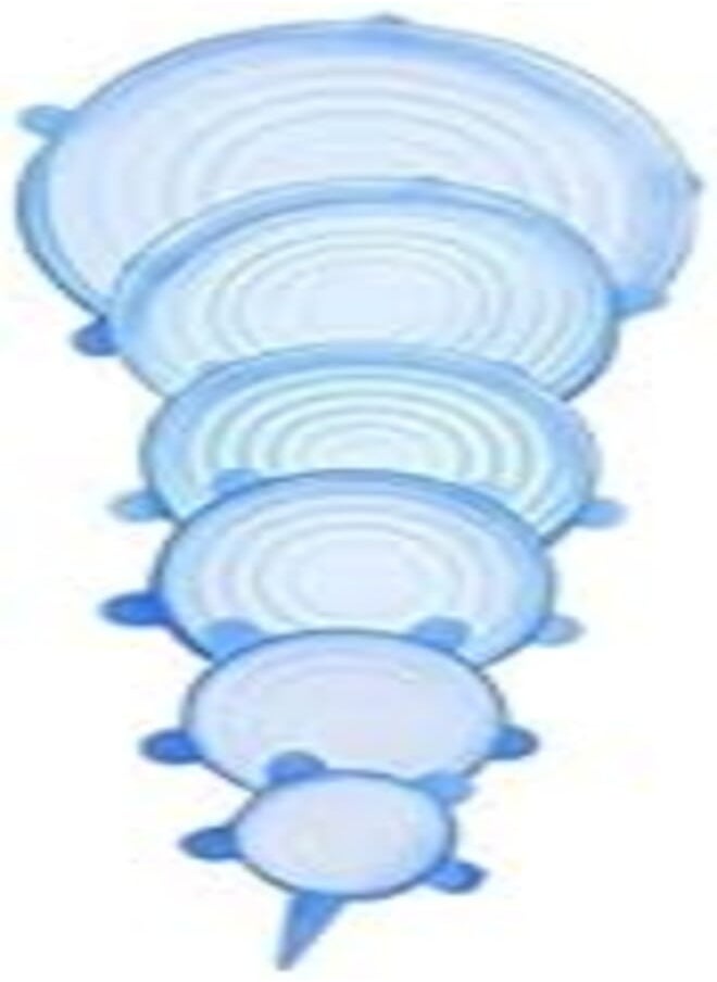 Generic Heat Resisting Freezable Microwavable Silicone Stretch Lids for Bowls, Pot, 6 Pieces 