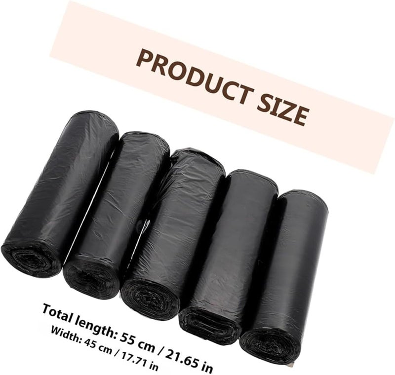 أكياس قمامة مطبخ سوداء 5 لفات مقاومة للتمزق قوية التحمل بطانة قمامة يمكن التخلص منها - Image 3