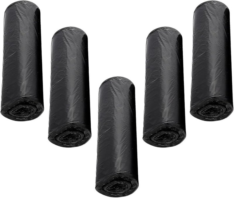 أكياس قمامة مطبخ سوداء 5 لفات مقاومة للتمزق قوية التحمل بطانة قمامة يمكن التخلص منها - Image 2