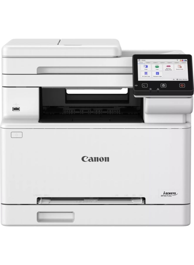 Canon i-SENSYS MF667Cdw Multi-Function Colour Laser Printer white - Image 1