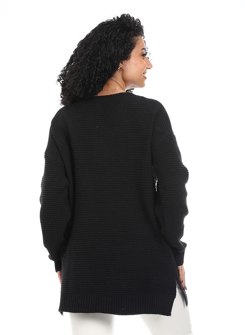 Caesar Women Wool Long Pullover With V Neck - Image 5