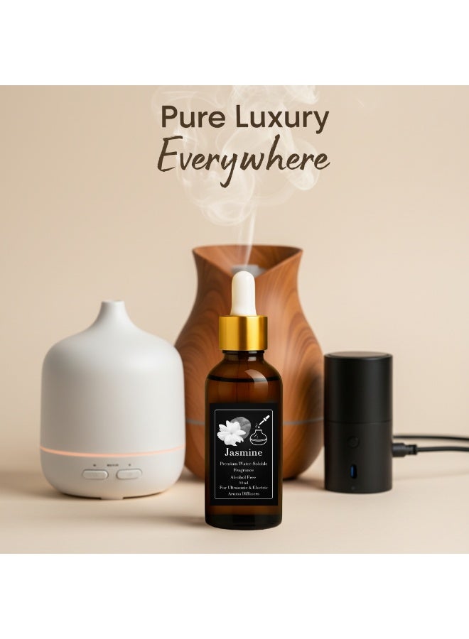 عطر مركز بالياسمين لموزعات البخار الكهربائية والموجات فوق الصوتية (عبوة إعادة تعبئة) 50 مل - خالٍ من الكحول - خالٍ من البقايا - طويل الأمد - آمن للصحة - Image 5