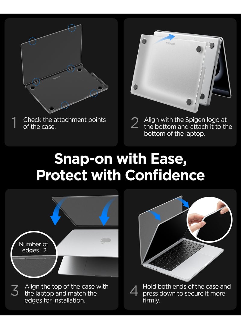 Spigen Air Skin for MacBook Pro 14 inch Case M5/M4/M3/M2/M1 Pro Max 2026/2025-2021 Ultra Slim Thin Cover Translucent Matte Protective Shell - Frost Black - Image 4
