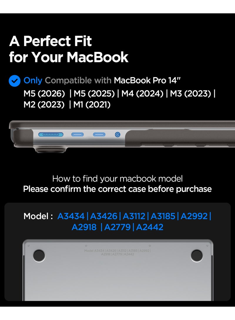 Spigen Air Skin for MacBook Pro 14 inch Case M5/M4/M3/M2/M1 Pro Max 2026/2025-2021 Ultra Slim Thin Cover Translucent Matte Protective Shell - Frost Black - Image 3