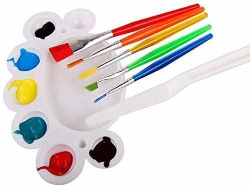 MGS Painting Brush Set Synthetic Flat Paint Brush for Oil Acrylic Paintings Painting Art Accessories Multicolored Set of 7 Pcs  - Image 4