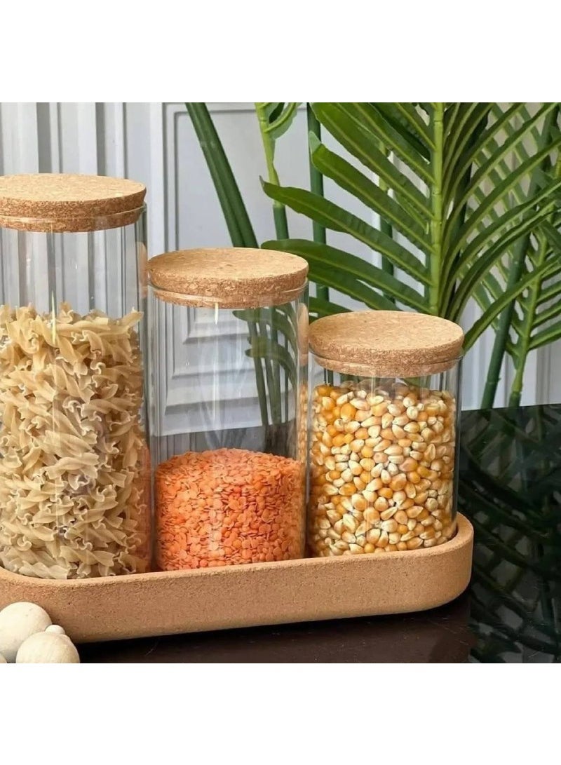 Karaca Glass jar set with wooden lids – 3 different sizes - Image 2