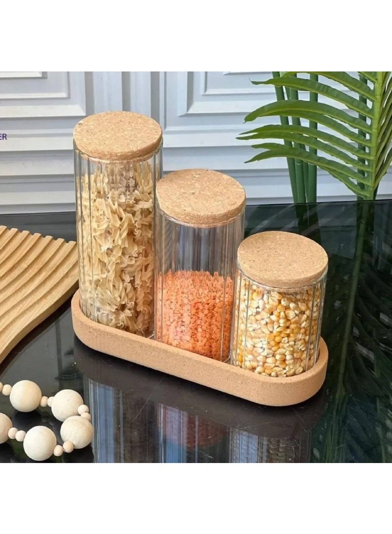 Karaca Glass jar set with wooden lids – 3 different sizes - Image 3