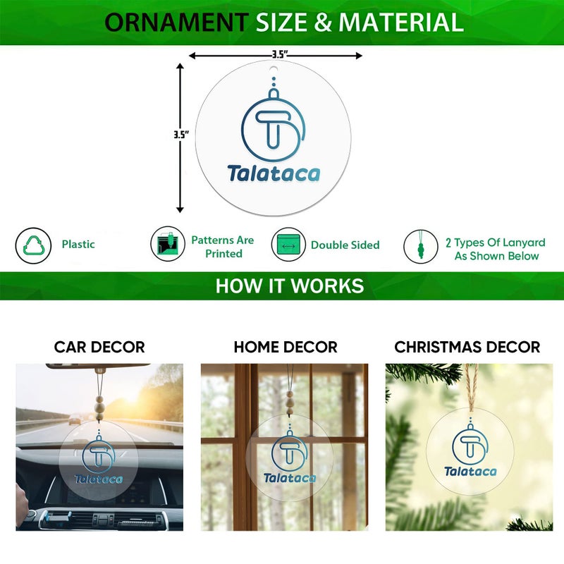 Talataca Christian 2D Flat Car Ornament & Wood Beads  Inspirational Quotes Beaded Rear View Mirror Accessories  Rearview Hanging Charm  Christmas Tree Decor  Religious Gift - Image 2