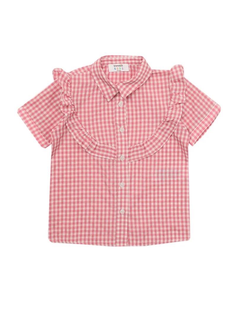trendyol Kids Checked Ruffle Shirt