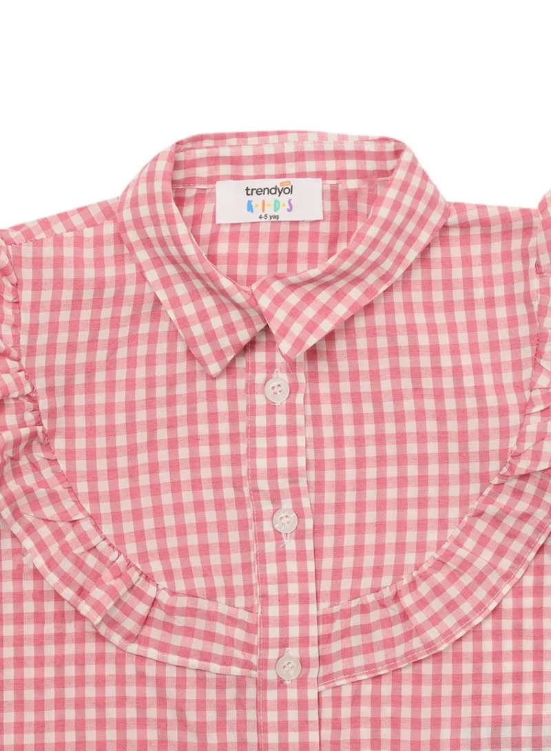 trendyol Kids Checked Ruffle Shirt