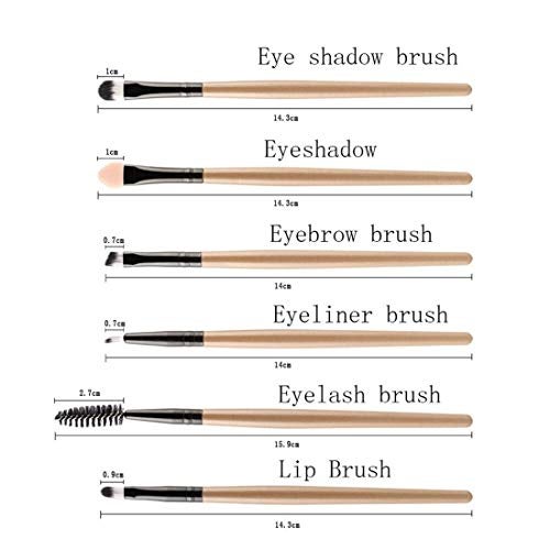 Digital Shoppy 6PCS Makeup Brush Set Lip Eyeshadow Eyeliner Eyelash Brush - Image 4
