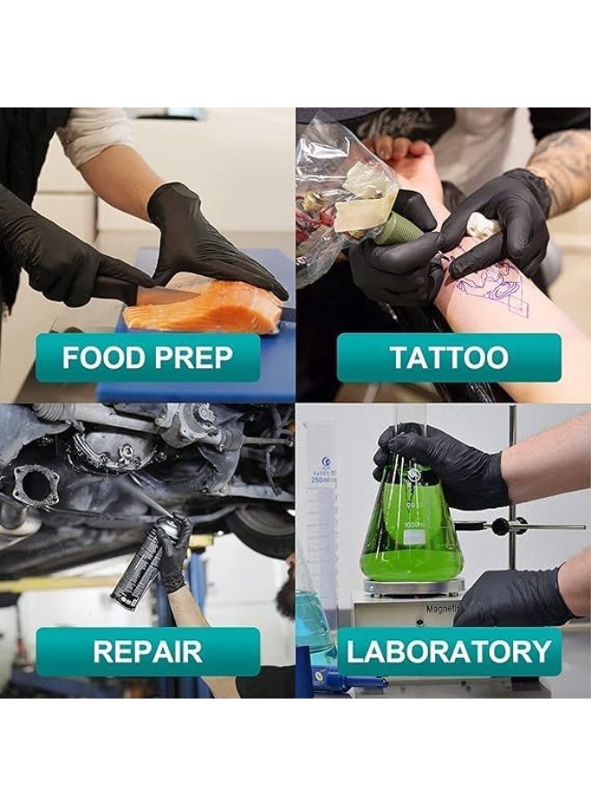 Disposable Nitrile Gloves (100 Count) - Heavy Duty & Latex-Free - Durable Food Safe Gloves for Medical, Cleaning & Daily Use - Image 3