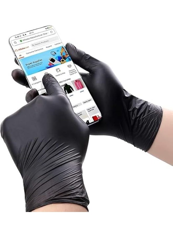 Disposable Nitrile Gloves (100 Count) - Heavy Duty & Latex-Free - Durable Food Safe Gloves for Medical, Cleaning & Daily Use - Image 2