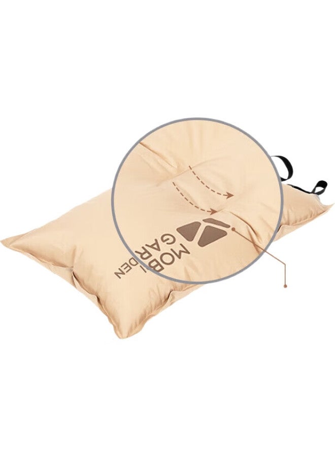 MOBIGARDEN Automatic Inflatable Pillow, Travel Pillow, Portable Comfortable Nap Camping Pillow, Nxl1534002, Warm Sand Color - Image 1