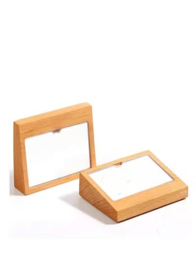 Eckek 2 Pack Acrylic Label Holder Price Tag Displays Sign Holder Data Card Holder Wood Base Table Top Sign Stand - Image 4