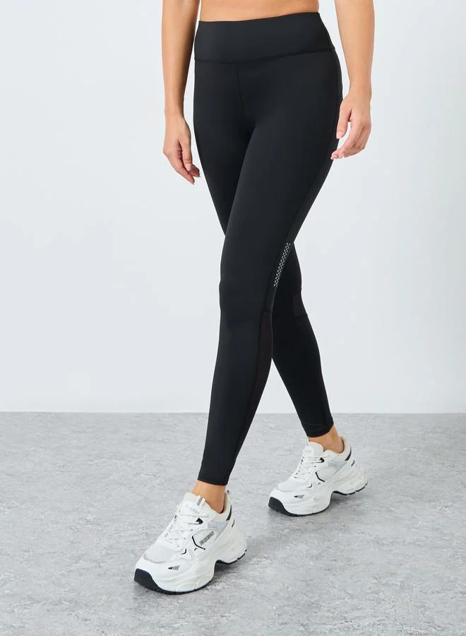 ستايلي اكتيف ليقنز سادة بتداخلات شبكية