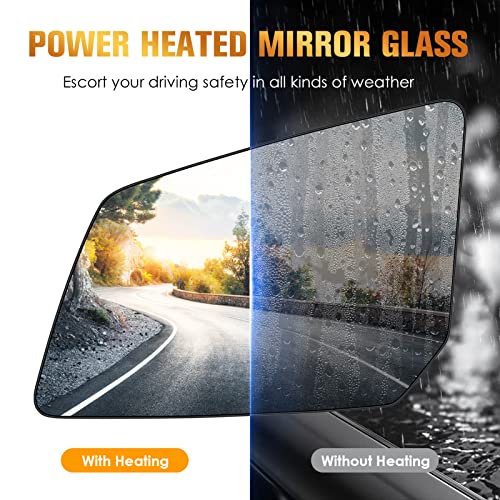 AEagle Left & Right Side Heated Mirror Glass Replacement Fits for GMC Acadia, for Saturn Outlook, for Chevrolet Traverse 2007-2016 Replaces for 15951926 15951928 1 Pair - Image 2