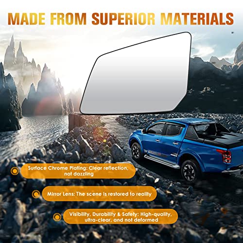 AEagle Left & Right Side Heated Mirror Glass Replacement Fits for GMC Acadia, for Saturn Outlook, for Chevrolet Traverse 2007-2016 Replaces for 15951926 15951928 1 Pair - Image 5