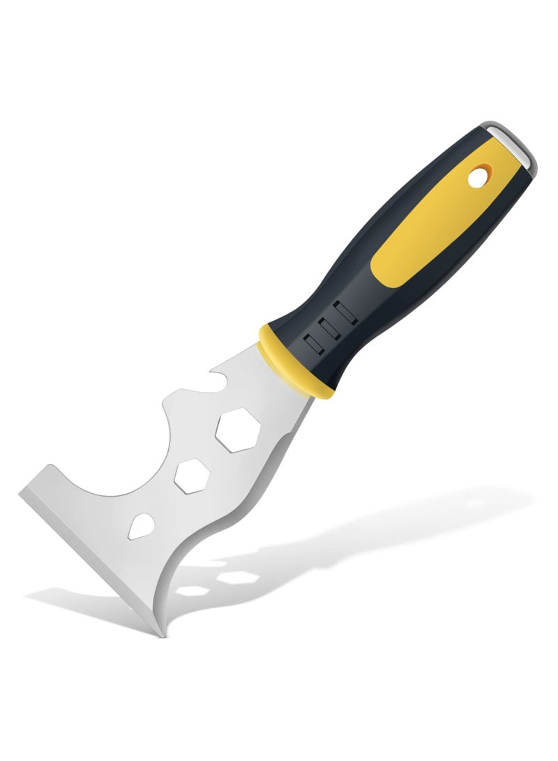 13-in-1 Stainless Steel Multifunctional Scraper Tool for Painters, Includes Paint Roller, Straight & Curved Scrapers, Taping Knife & Hammer End for Versatile Painting Projects  - Image 1