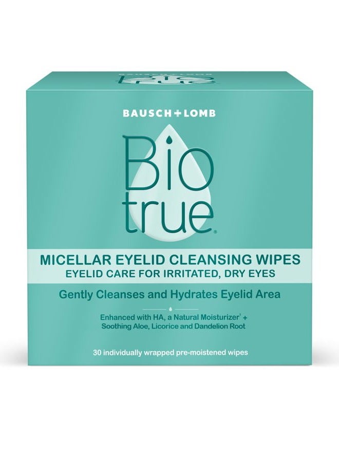 Biotrue ® Micellar Eyelid Cleansing Wipes 30 ct - Image 1