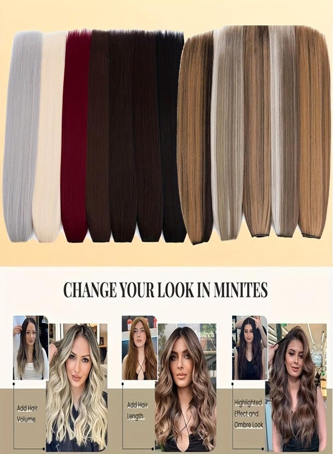 Chanderkash 1PC 24" Clip-in Straight Hair Extensions - Natural Black Synthetic Wig for Instant Volume & Length - Image 5