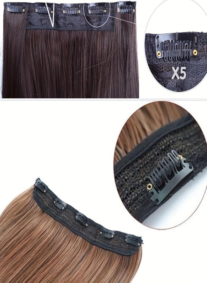 Chanderkash 1PC 24" Clip-in Straight Hair Extensions - Natural Black Synthetic Wig for Instant Volume & Length - Image 4