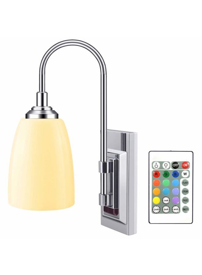 HONWELL Wall Lamp Battery Operated LED Wall Sconces Indoor Cordless Multi Color Wall Sconce Light Fixture for Room Lighting, Stick Lights for Kitchen Hallway Bathroom, 12 Colors, Remote Controlled - Image 1