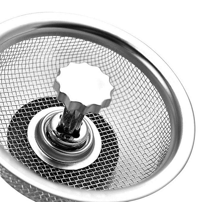 KERFORA Kitchen Sink Strainer & Stopper Combo - Stainless Steel Basket with Plastic Knob, Rubber Bottom Stopper, Replacement for Standard Drain (1 pcs) - Image 1