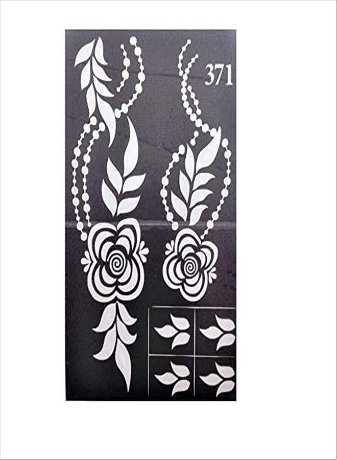 إيفاناز مجموعة قوالب نقش الحناء من إيفانا | لليد | الجسم | الأصابع | الوجه | نقش مؤقت للحناء للأطفال والفتيات والسيدات، تصميم - Tatto-63، أسود، متوسط (C-Tatto-63) - Image 1