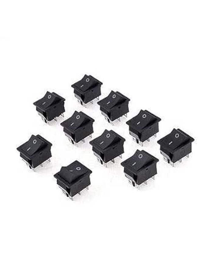 DPDT Rocker Switch 10 Pcs AC 250V 15A 6 Terminals On Off Boat Switch - Image 1